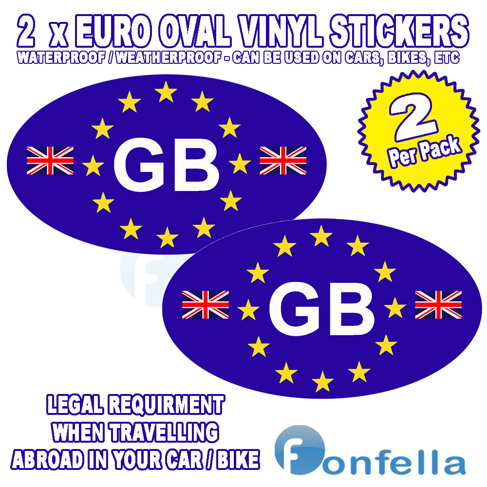 OVAL EURO GB FLAG CAR / BIKE VINYL DECALS STICKER EUROPEAN Self Adhesive eBay